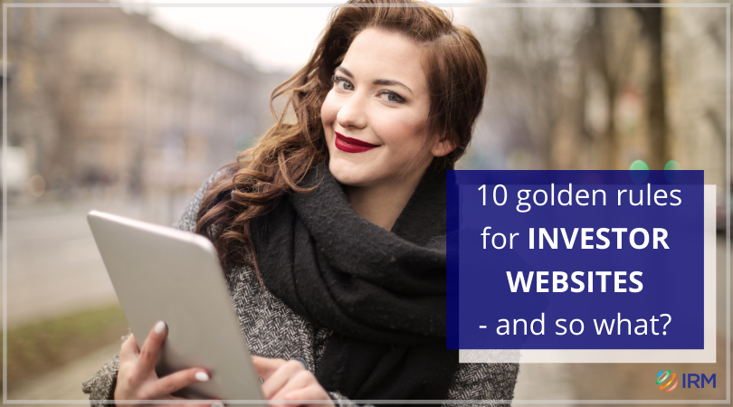 Golden rules for investor website